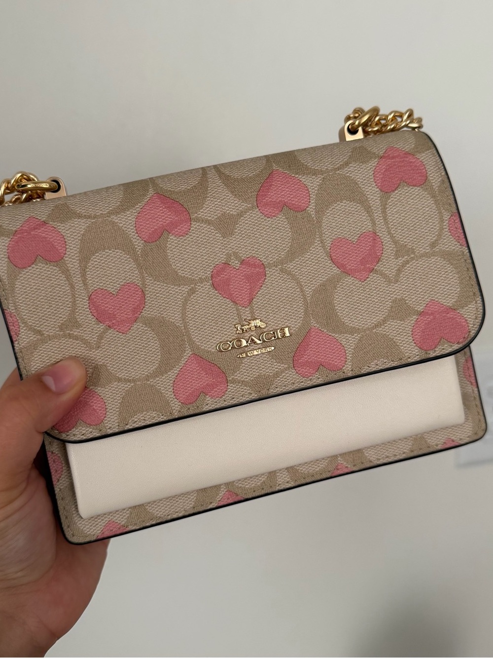 Coach Mini Klare in Heart Print